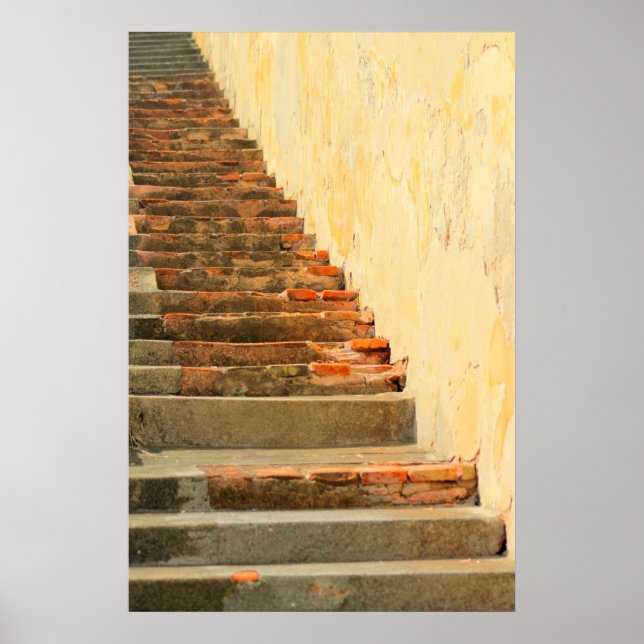 Orange Dominates these 16th Century Stairs Print (Front)