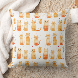 Orange Dots and Cats Medium Gift Bag Cushion