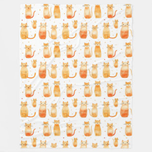 Orange Dots and Cats Medium Gift Bag Fleece Blanket