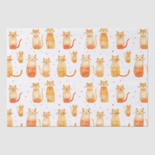 Orange Dots and Cats Medium Gift Bag Tissue Paper