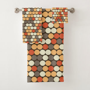 Orange dots bath towel set