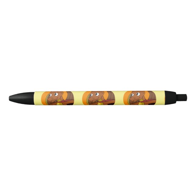 Orange dragon cartoon  black ink pen (Front)