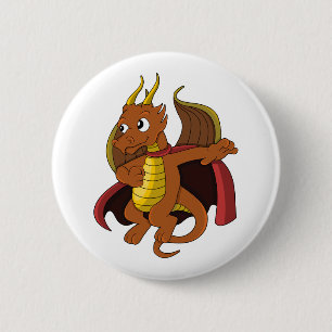 orange  Dragon Cartoon Button