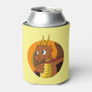 Orange dragon cartoon can cooler