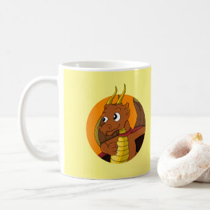 Orange dragon cartoon coffee mug