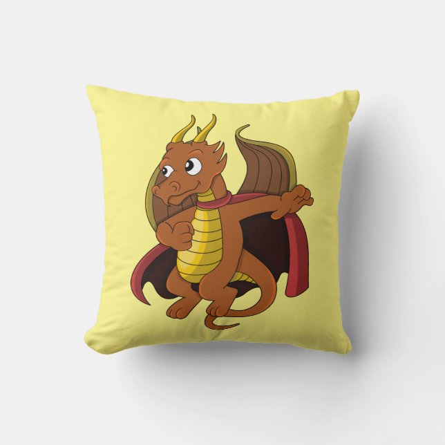 Orange dragon cartoon cushion (Front)