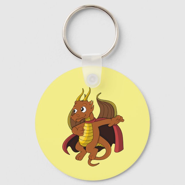 Orange Dragon Cartoon Keychain (Front)