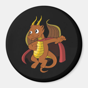 Orange Dragon Cartoon Magnet