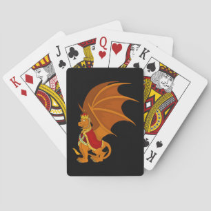 Orange dragon cartoon playing cards