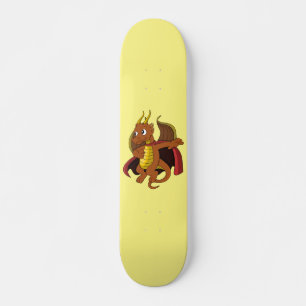 Orange Dragon Cartoon Skateboard