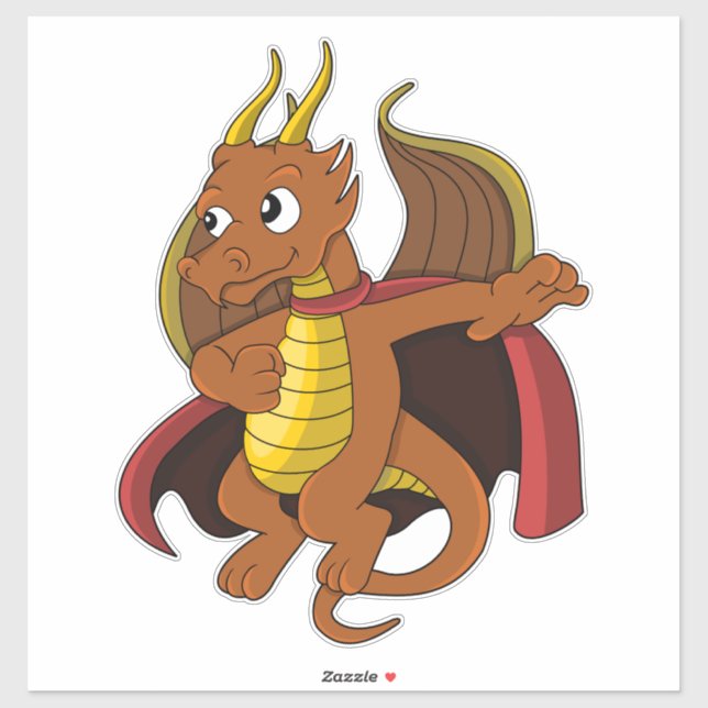 Orange Dragon Cartoon Sticker (Sheet)