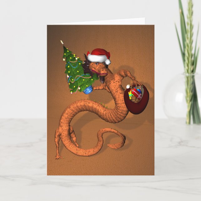 Orange Dragon Holiday Card (Front)