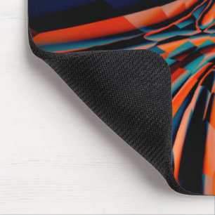 Orange drawing of squares aligned on twisted base  mouse mat