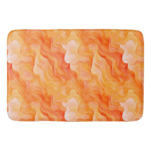 Orange Dream Waves Bath Mat