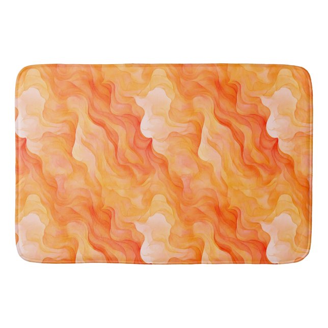 Orange Dream Waves  Bath Mat (Front)