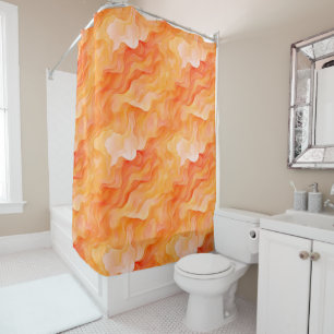 Orange Dream Waves  Shower Curtain