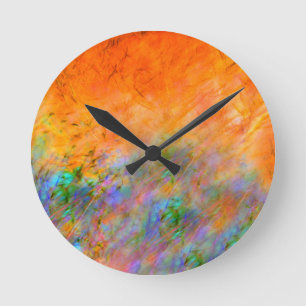 Orange Dreamscape Round Clock