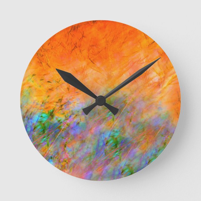 Orange Dreamscape Round Clock (Front)