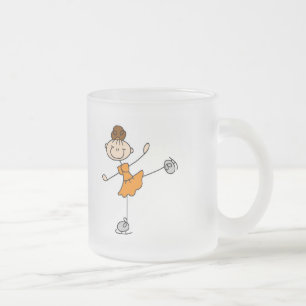 Orange Dress Figure Skater Tshirts and Gifts Frosted Glass Coffee Mug