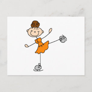 Orange Dress Figure Skater Tshirts and Gifts Postcard