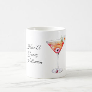 Orange Drink Eyeball Flower Groovy Halloween Coffee Mug
