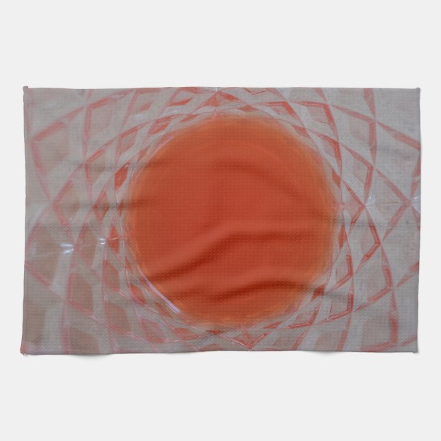 Orange drink inside a crystal glass tea towel (Horizontal)