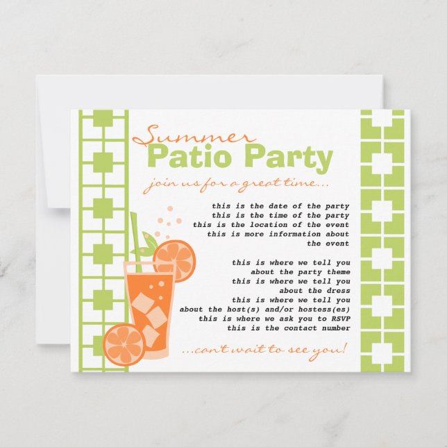 Orange Drink Invitation (Front)