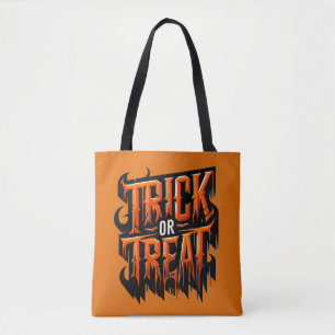 Orange Drip TRICK OR TREAT Halloween Tote Bag
