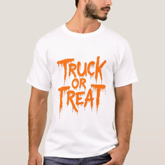Orange Dripping "Trick or Treat" Text T-Shirt