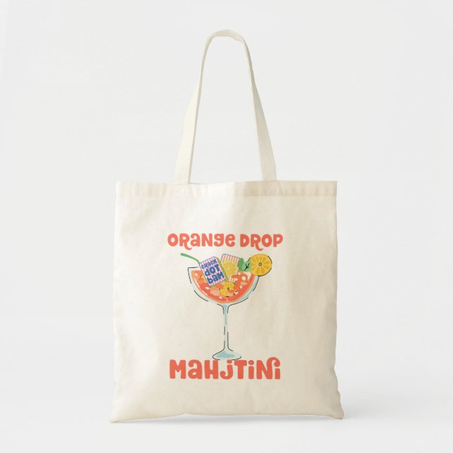 Orange Drop Martini Mahjong Cocktail Tote Bag (Front)