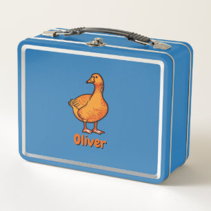 Orange Duck Kids Metal Lunch Box