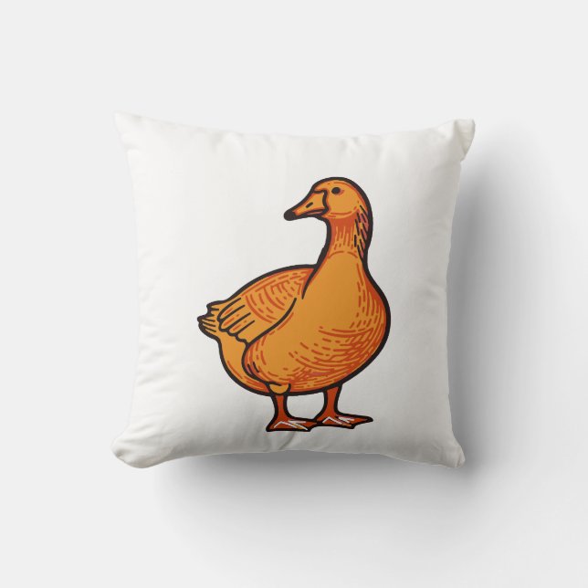 Orange Duck Kids T-Shirt – Cute and Playful Animal Cushion (Front)