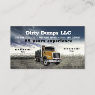 Orange Dump Truck Business Card