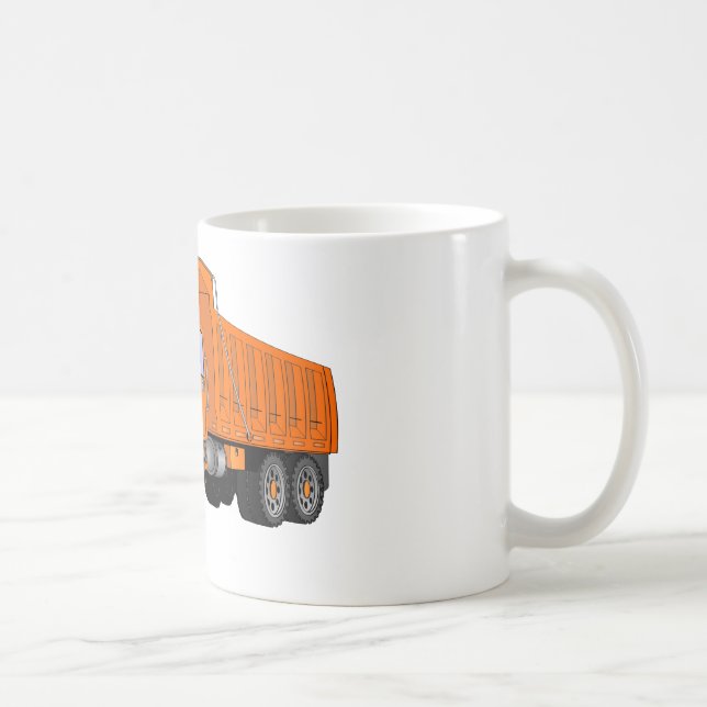 Orange Dump Truck Cartoon Coffee Mug (Right)