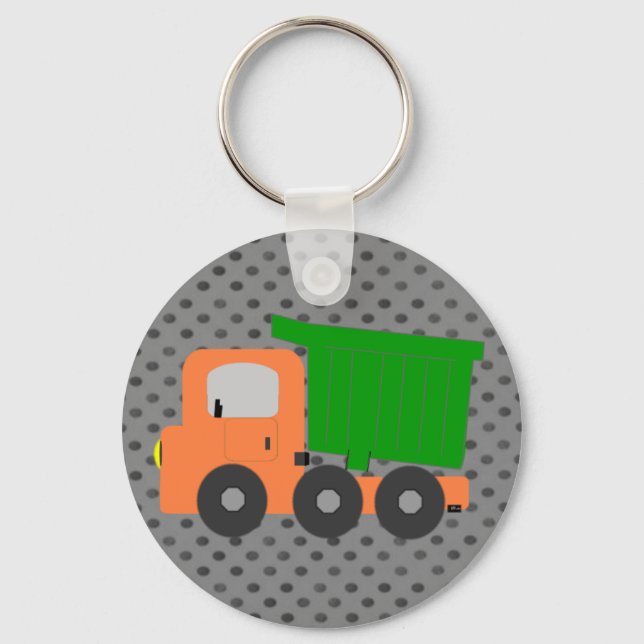 Orange Dump Truck Key Ring (Front)