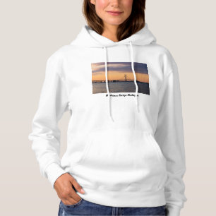 Orange Dusk Mackinac Bridge Hoodie