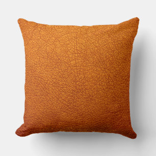 Orange Elegant Leather Look Cushion