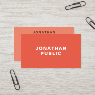 Orange Elegant Minimalist Professional Template Business Card