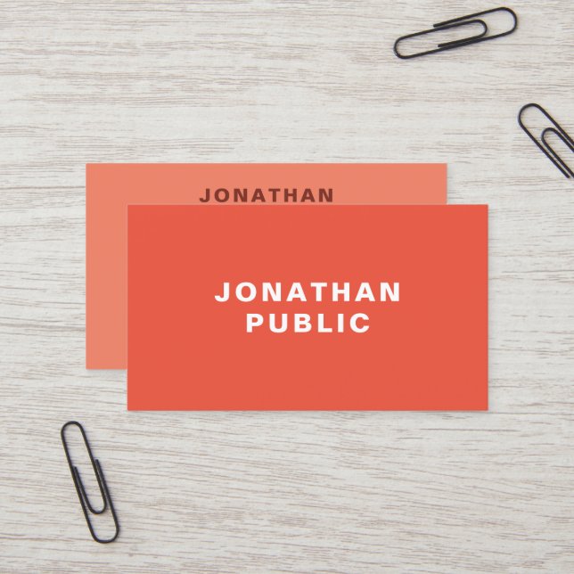 Orange Elegant Minimalist Professional Template Business Card (Front/Back In Situ)