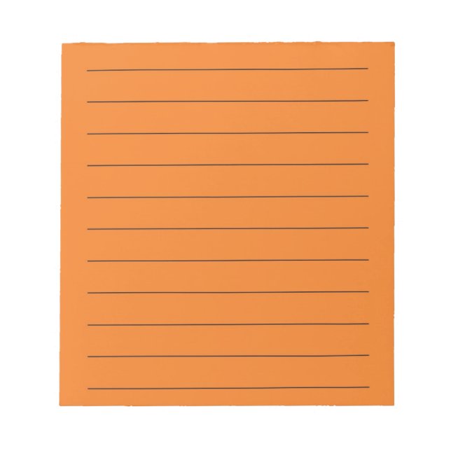 Orange Elegant & Vibrant Stationery Notepad (Front)