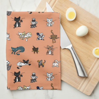 Orange Elemental pets Tea Towel