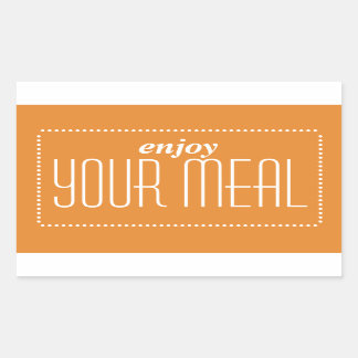 Orange Enjoy Your Meal Rectangular Sticker