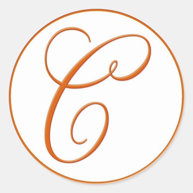 ORANGE Envelope Seal with Monogram - 3 inch size (Front)