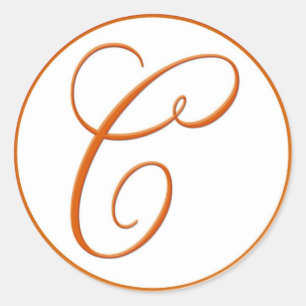 ORANGE Envelope Seal with Monogram - 3 inch size