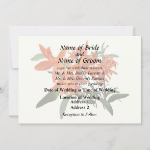 Orange Epidendrum Orchid Invitation