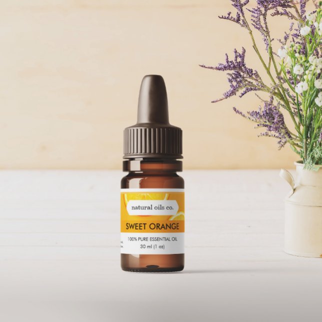 Orange Essential Oils Fragrance Bottle Label (Creator Uploaded)