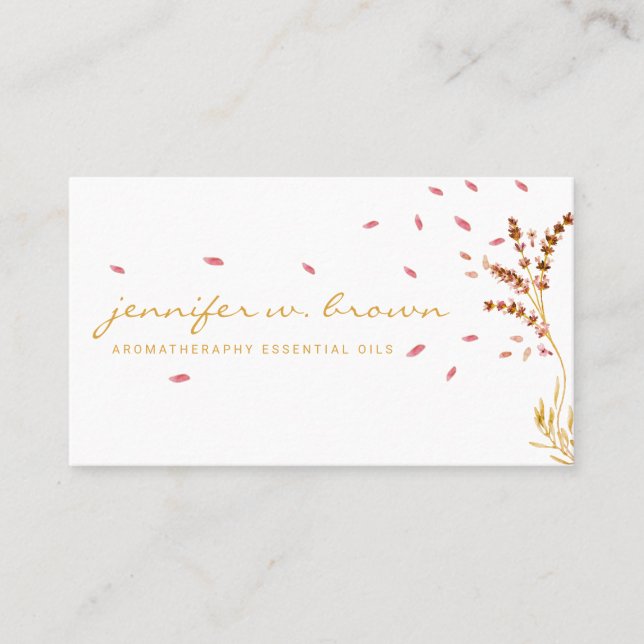 Orange Essential Oils Perfume Lavender Botanical Business Card (Front)