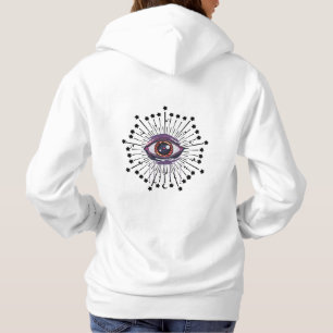 Orange Evil Eye Protection Trendy Oversized Hoodie