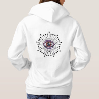 Orange Evil Eye Protection Trendy Oversized Hoodie