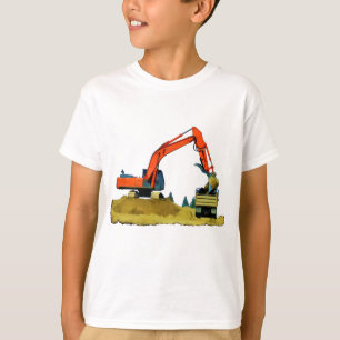 Orange Excavator and Yellow Dump-Truck T-Shirt